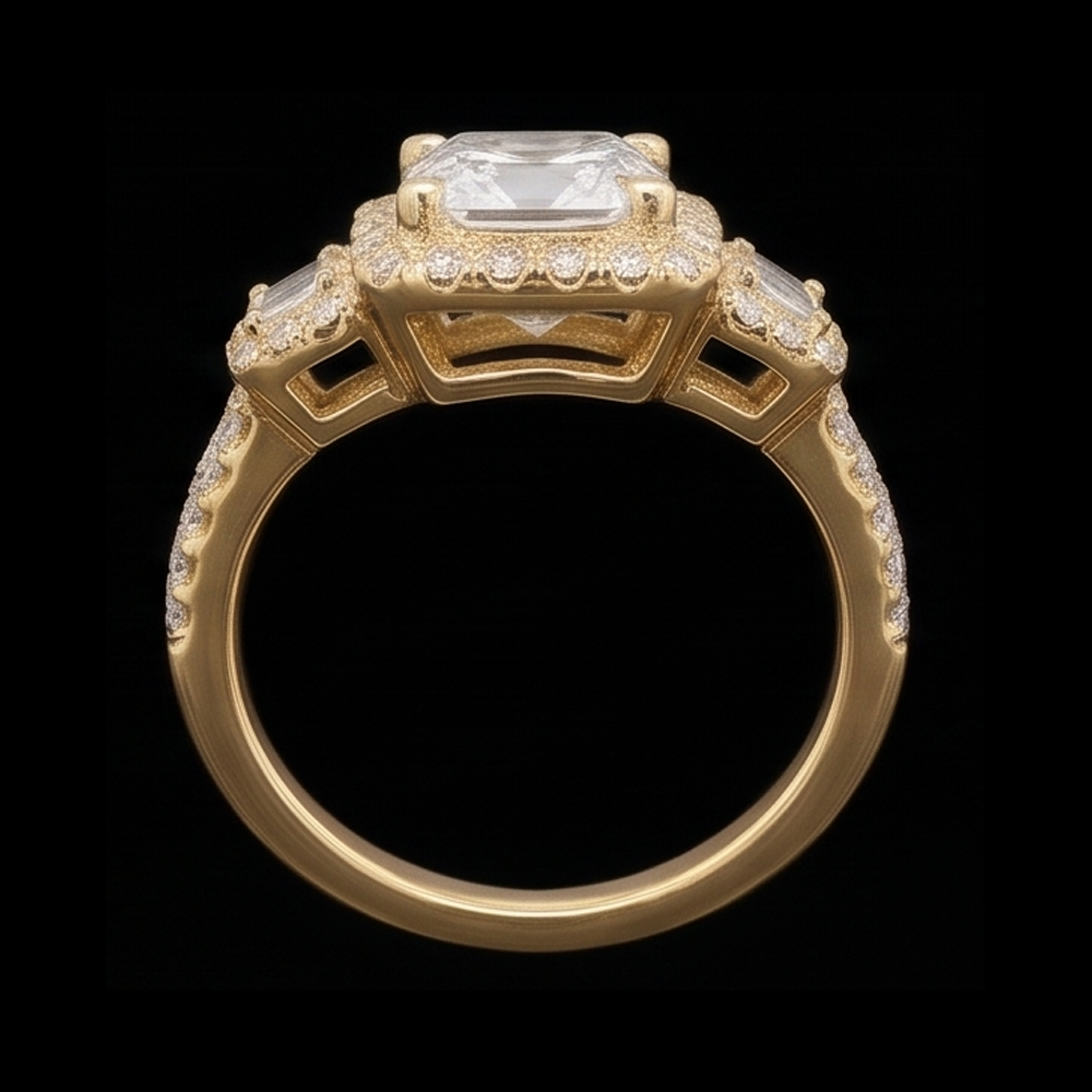 Real Radiant Cut Engagement Ring 3 Carat Natural Earth Mined Diamond ( Not Lab Grown ) s Fancy Ring White Gold 14K