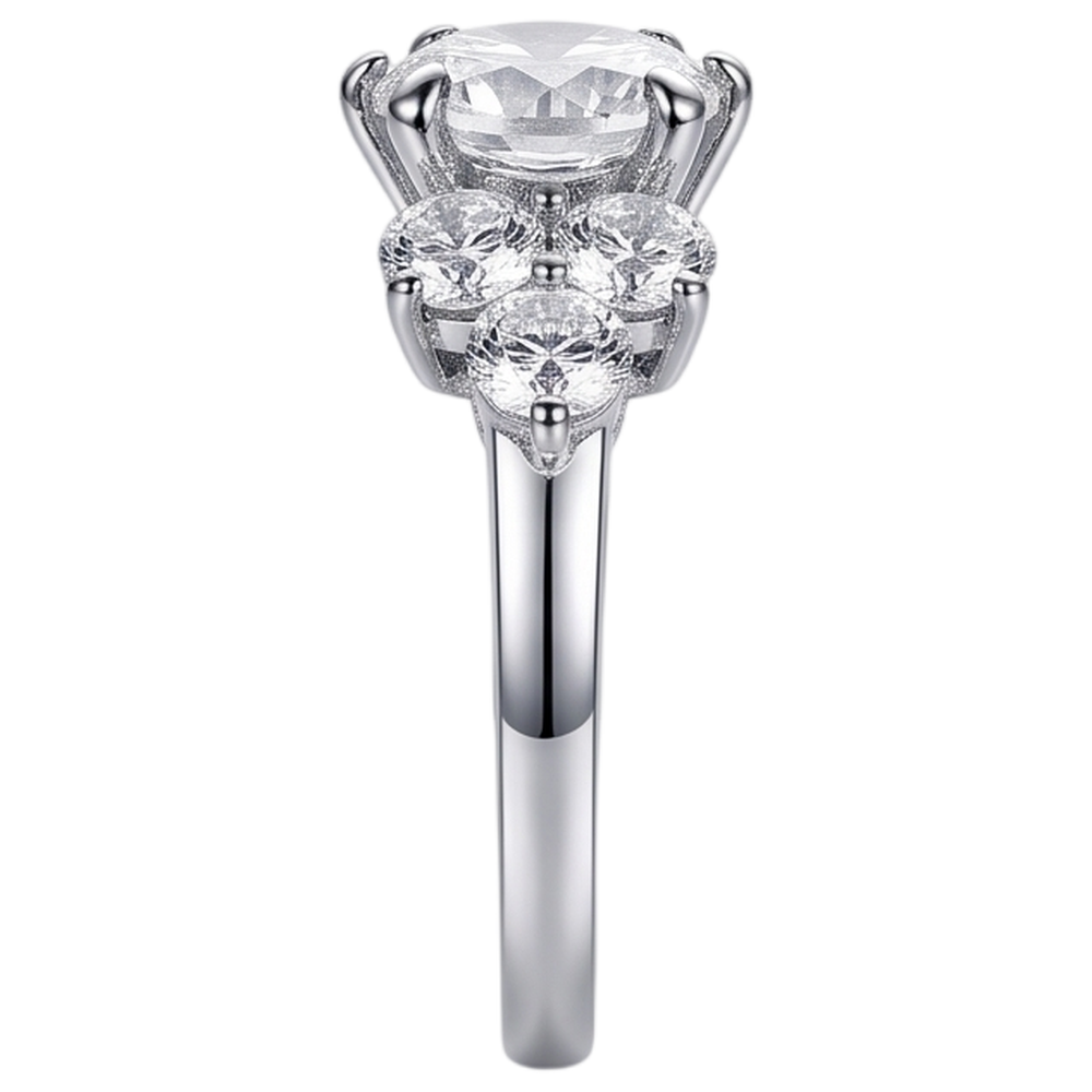 Real Round Natural Earth Mined Diamond ( Not Lab Grown )  Engagement Ring 3.80 Ct Basket Setting White Gold 14K