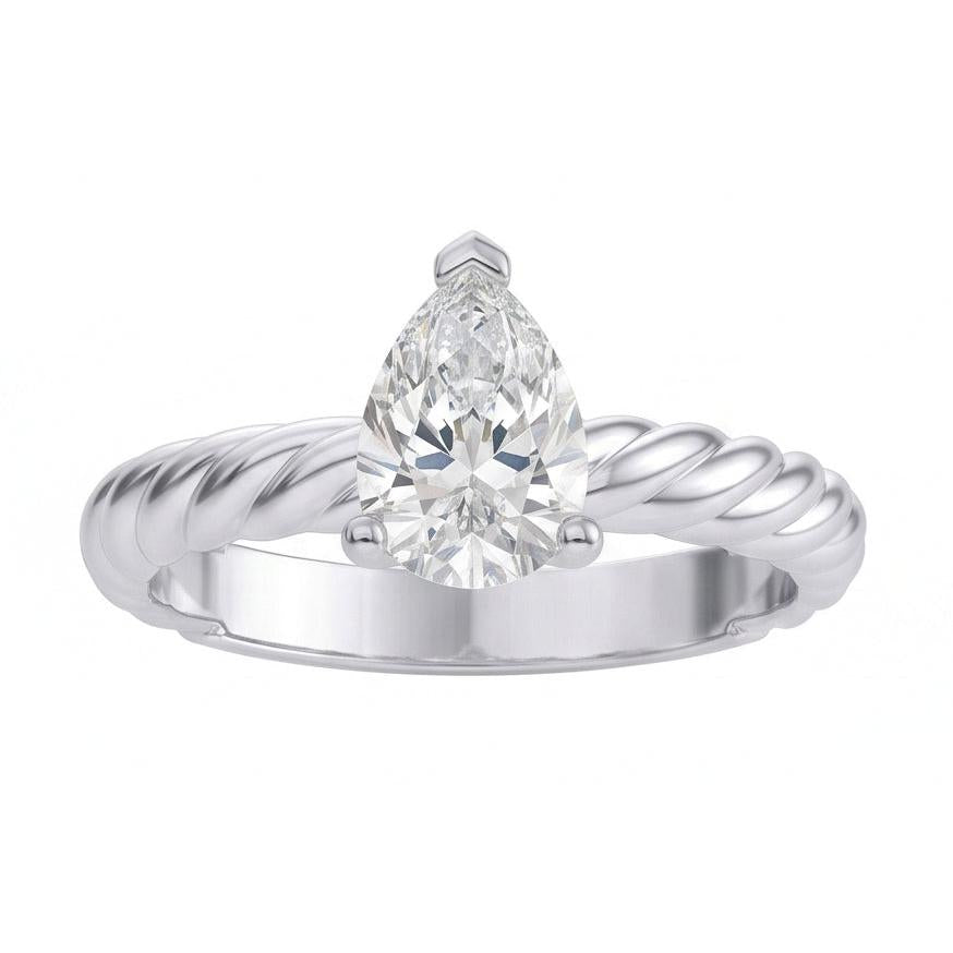 natural pear diamond 1.50ct ring side angle