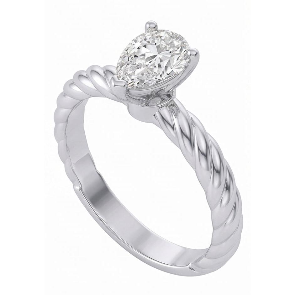 natural pear diamond 1.50ct ring top view