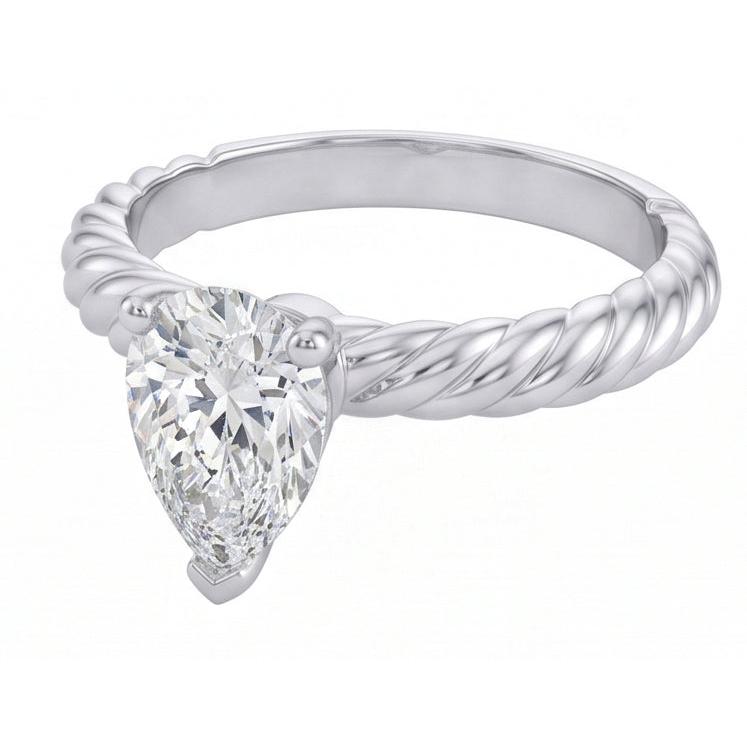 natural pear diamond 1.50ct ring profile view