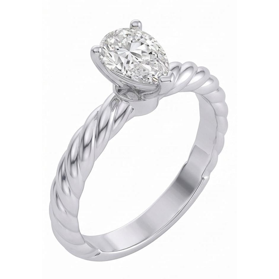 natural pear diamond 1.50ct ring with diamond accents