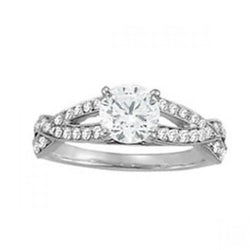 Real 1.35 Ct. Round Diamond Solitaire With Accents Ring White Gold 14K