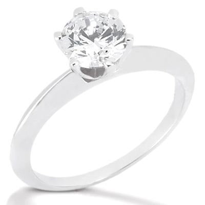 Real 1.50 Carat Round Diamond Solitaire Ring White Gold Jewelry - Solitaire Ring-harrychadent.ca