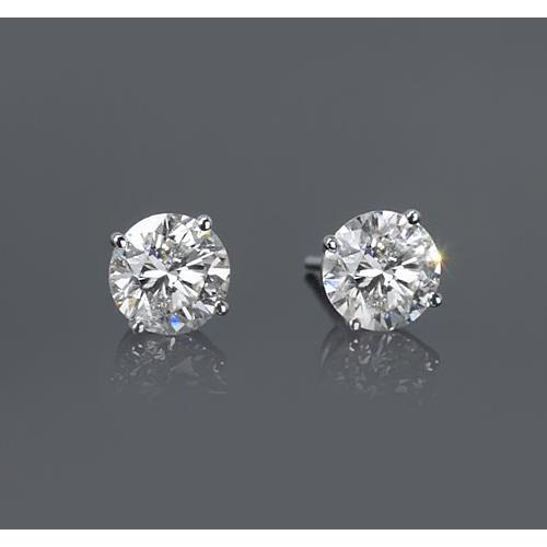 Real 1.50 Carats Four Prong Woman Stud Earring White Gold 14K  F Vs1