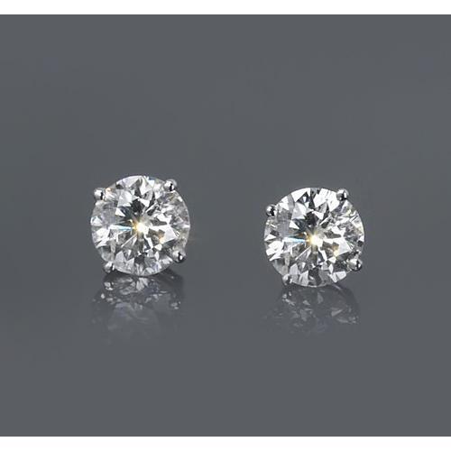 Real 1.50 Carats Four Prong Woman Stud Earring White Gold 14K  F Vs1