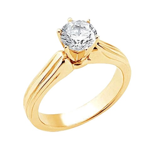 Real 1.51 Carat Diamond Ring Solitaire Engagement Yellow Gold 14K