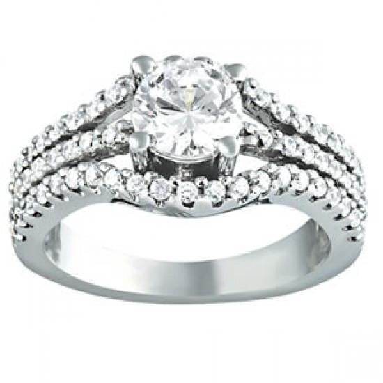 Real 1.75 Ct. Round Diamond Solitaire With Accents Ring Split Shank - Solitaire Ring with Accents-harrychadent.ca