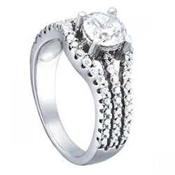 Real 1.75 Ct. Round Diamond Solitaire With Accents Ring Split Shank