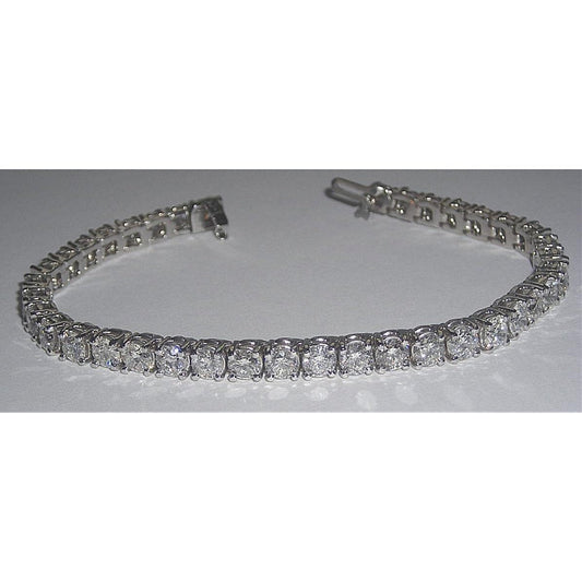 Real 16.72 Ct. Diamond Tennis Bracelet Jewelry White Gold 14K - Tennis Bracelet-harrychadent.ca