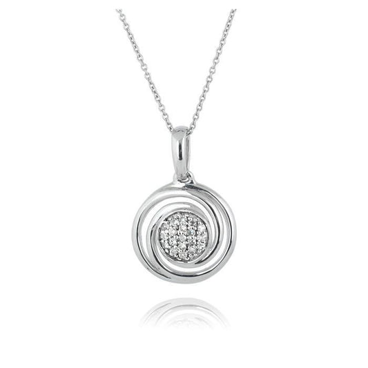 Real 1 Carat Diamond Round Cut Pendant Necklace 14K White Gold