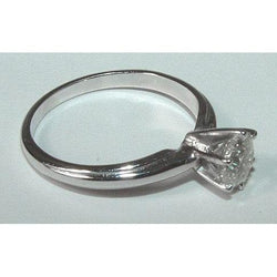 Real 1 Carat Round Diamond Solitaire Ring White Gold 14K