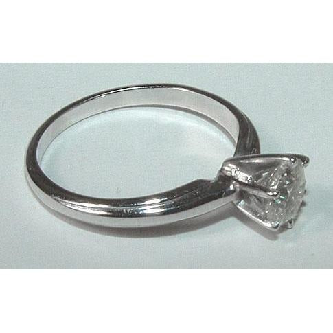 Real 1 Carat Round Diamond Solitaire Ring White Gold 14K - Solitaire Ring-harrychadent.ca