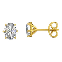 Real 2.50 Carats Diamonds Ladies Studs Earrings New Yellow Gold 14K