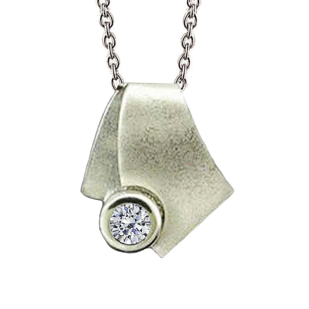 Real 2 Carat Diamond Solitaire Pendant White Gold Necklace - Pendant-harrychadent.ca