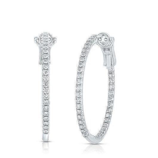 Real 2ct Diamond Ladies Hoops - Hoop Earrings-harrychadent.ca