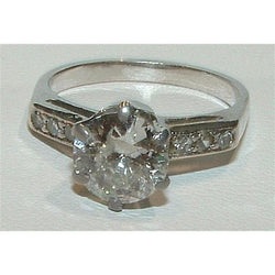 Real 3.01 Carat Diamond Solitaire Ring With Accents