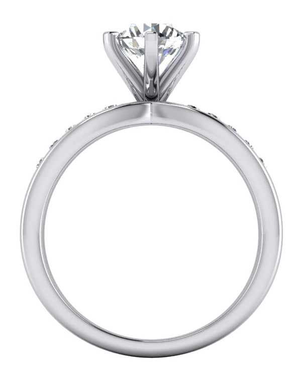 Real 3.25 Carat Diamond Engagement Ring Set White Gold 14K