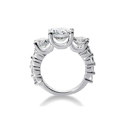 Real 4.51 Carat Diamond Anniversary Ring Women White Gold 14K - Three Stone Ring-harrychadent.ca