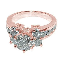 Real 5.00 Carats Diamond Engagement Fancy Ring Rose Gold 14K