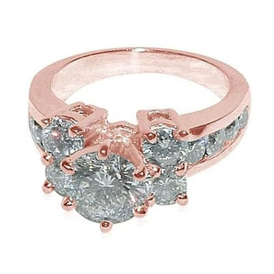 Real 5.00 Carats Diamond Engagement Fancy Ring Rose Gold 14K - Engagement Ring-harrychadent.ca