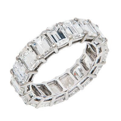 Real 50K Emerald Diamond Wedding Ring - Eternity Band-harrychadent.ca