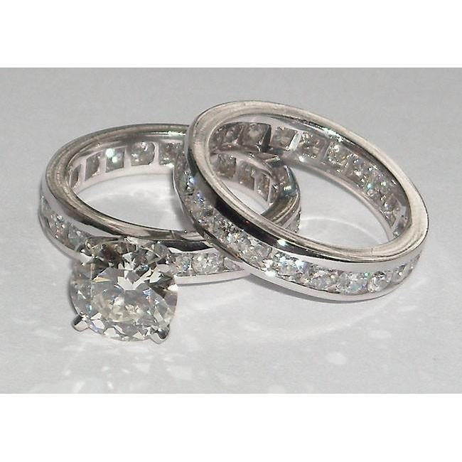 Real 6.01 Carats Diamond Engagement Fancy Ring And Band Set - Engagement Ring Set-harrychadent.ca