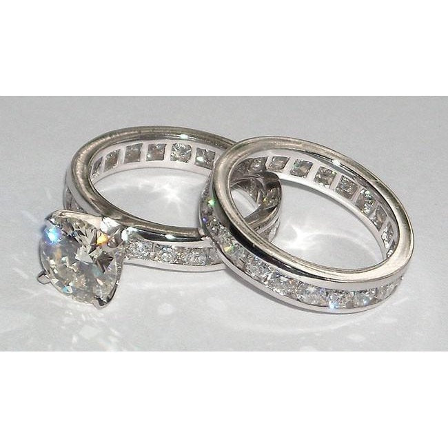 Real 6.01 Carats Diamond Engagement Fancy Ring And Band Set - Engagement Ring Set-harrychadent.ca