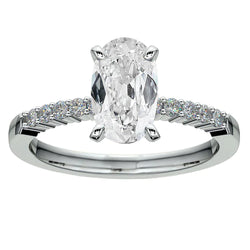 Real 7 Carat Oval Natural Earth Mined Diamond Anniversary Ring