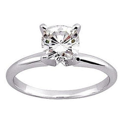Real Cushion Cut Diamond Solitaire Ring 1.25 Ct. White Gold 14K