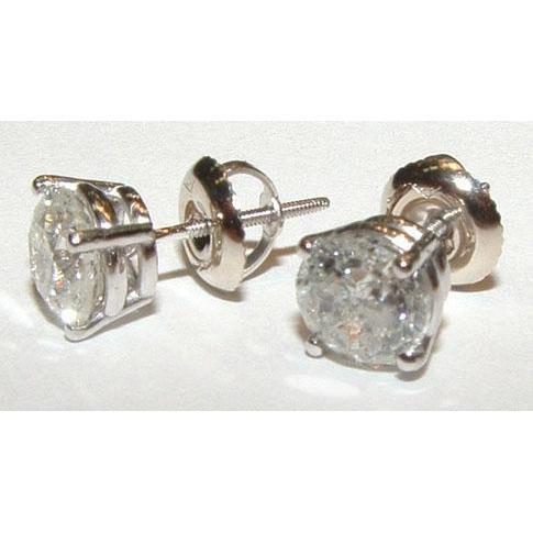 Real Diamond 3.01 Ct. Stud Earrings Round Natural Diamonds
