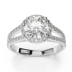 Real Diamond 4 Carats Anniversary Ring Halo