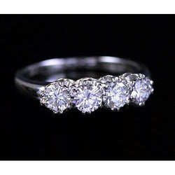 Real Diamond Anniversary Ring 2 Carats Old-Miner Claw Prong Setting