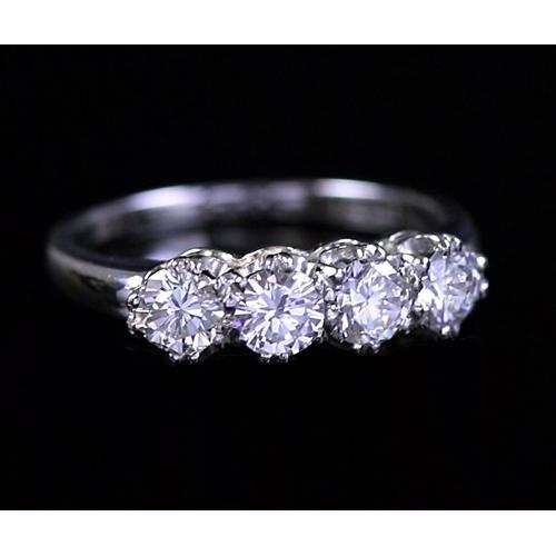 Real Diamond Anniversary Ring 2 Carats Old-Miner Claw Prong Setting