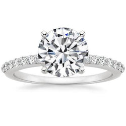 Real Natural Earth Mined Diamond Anniversary Ring 3.50 Carats White Gold 14K Jewelry New