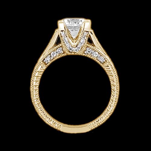 Real Diamond Antique Style Engagement Ring 1.43 Carats Yellow Gold 14K