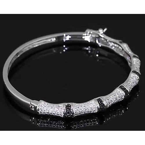 Real Diamond Bangle 6 Carats Women White Gold Jewelry