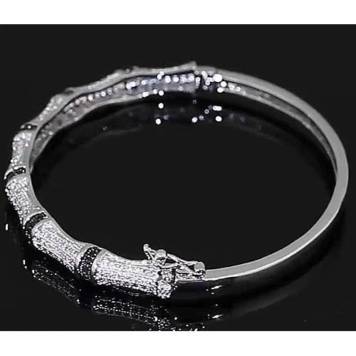 Real Diamond Bangle 6 Carats Women White Gold Jewelry