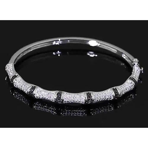 Real Diamond Bangle 6 Carats Women White Gold Jewelry