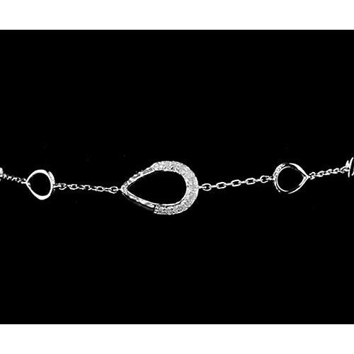 Real Diamond Bracelet 1.50 Carats Women Pear Shape White Gold Jewelry 14K - Chain Bracelet-harrychadent.ca