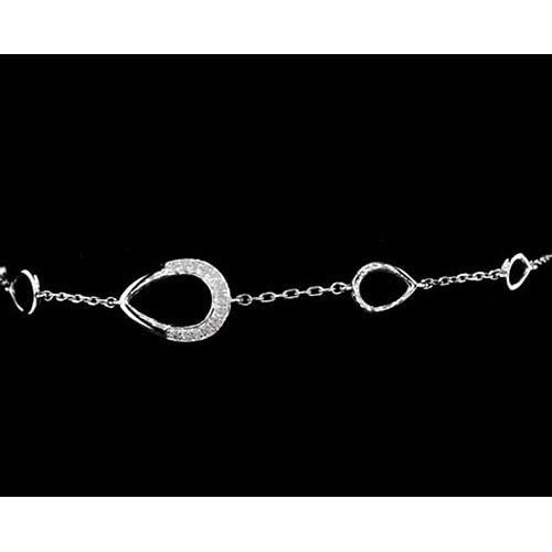 Real Diamond Bracelet 1.50 Carats Women Pear Shape White Gold Jewelry 14K - Chain Bracelet-harrychadent.ca