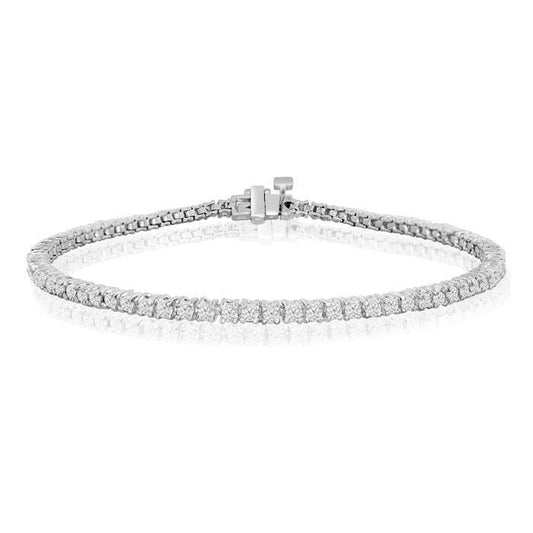 Real Diamond Bracelet Ladies New 4 Carats White Gold Jewelry - Tennis Bracelet-harrychadent.ca