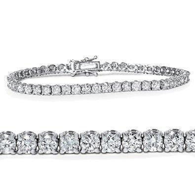 Real Diamond Bracelet White Gold Lady Round 7.50 Carats Jewelry - Tennis Bracelet-harrychadent.ca