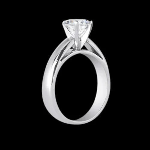 Real Diamond Cathedral Setting Women White Gold 3 Ct. Solitaire Ring