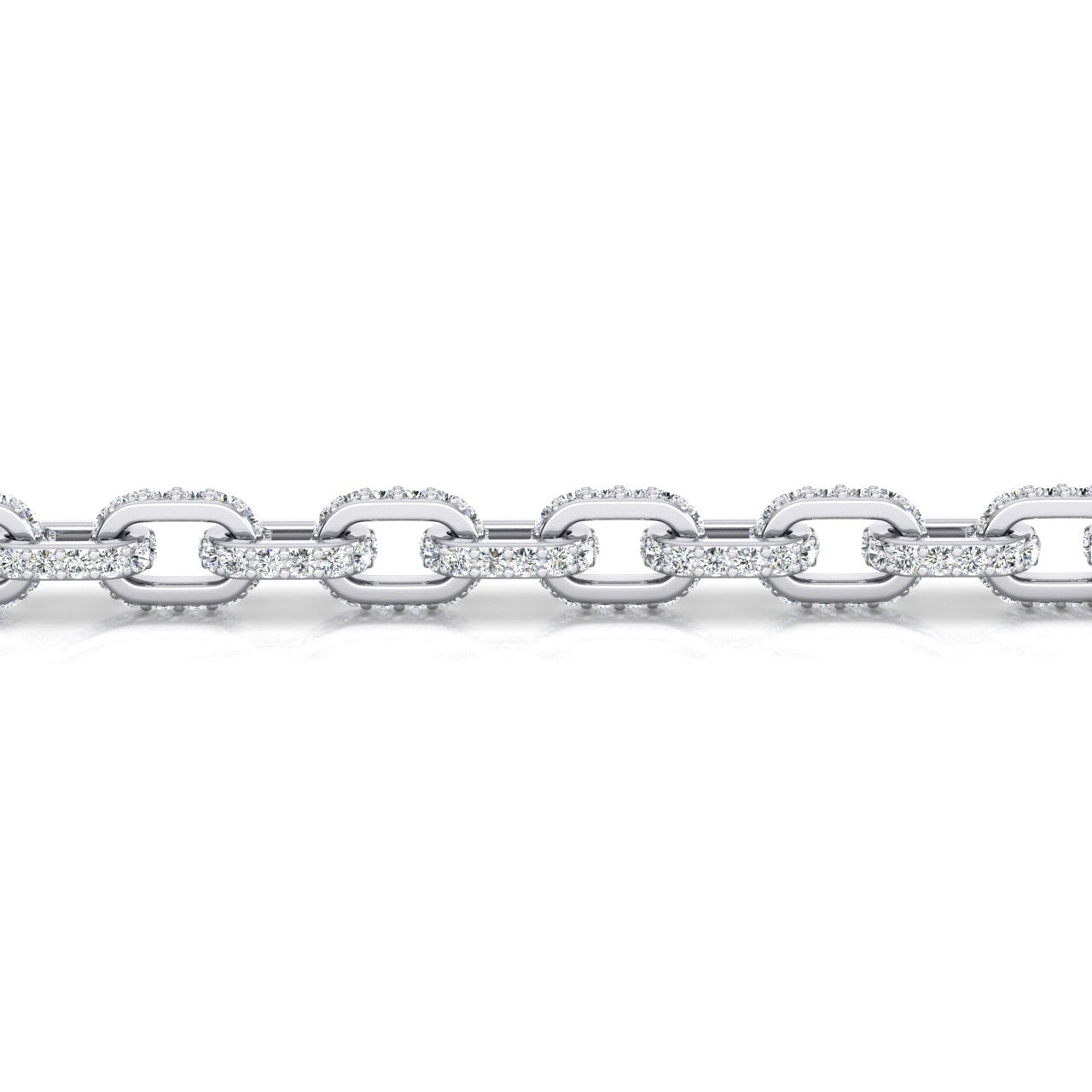 Real Diamond Chain Necklace Hermes Style 6.5 mm 9.25 Carats