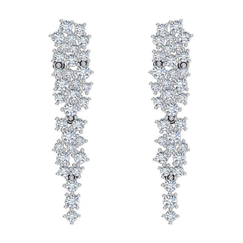 Real Diamond Chandelier Earrings Cluster