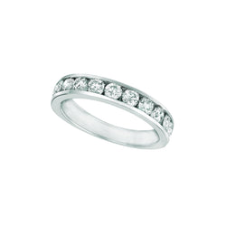 Real Diamond Channel Set Eternity Band 1 Carat 14K White Gold New