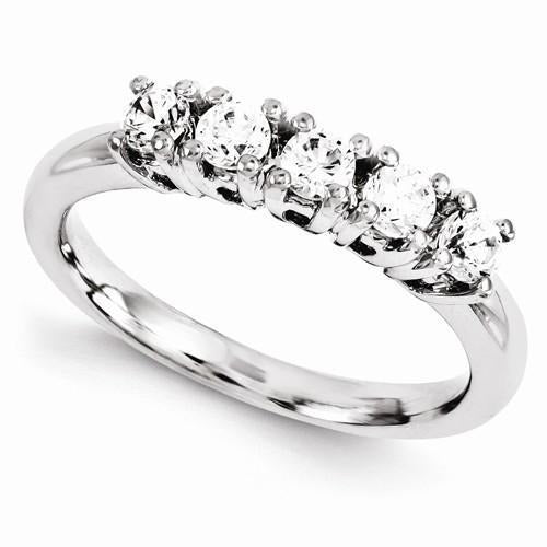 Real Diamond Engagement Band 0.75 Carats Ladies Jewelry White Gold 14K - Band-harrychadent.ca