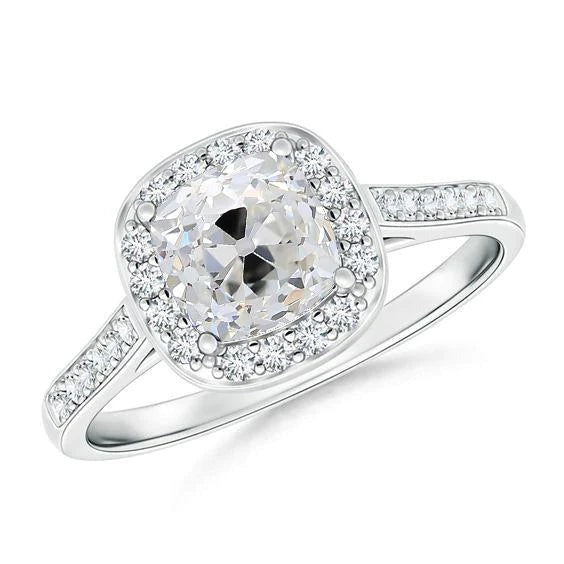 Real Diamond Engagement Cathedral Setting Ring Cushion Cut Old Miner - Engagement Ring-harrychadent.ca