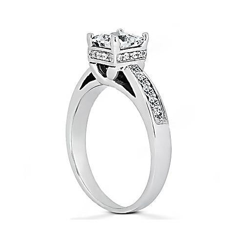 Real Diamond Engagement Cathedral Setting Ring Jewelry New